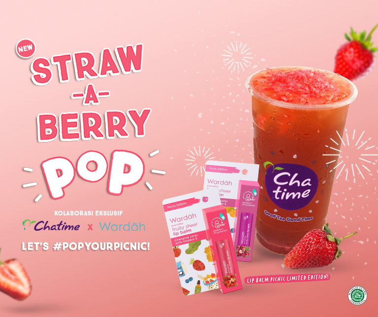 Chatime Straw-a-Berry Pop, Kolaborasi Eksklusif Wardah X Chatime! Let’s #PopYourPicnic! 